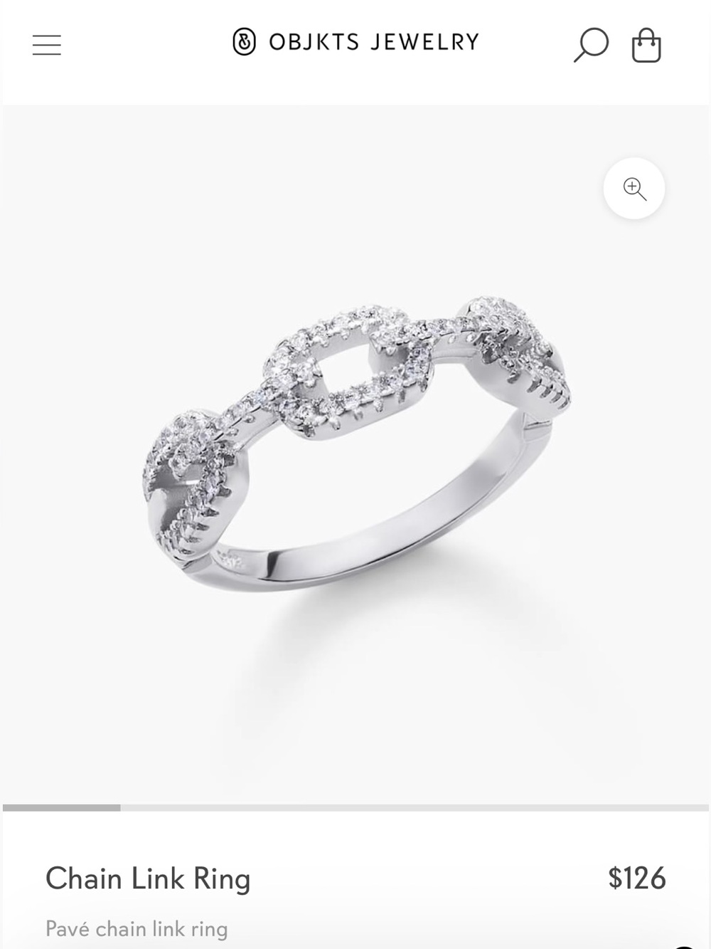Pavé Chain Link Ring